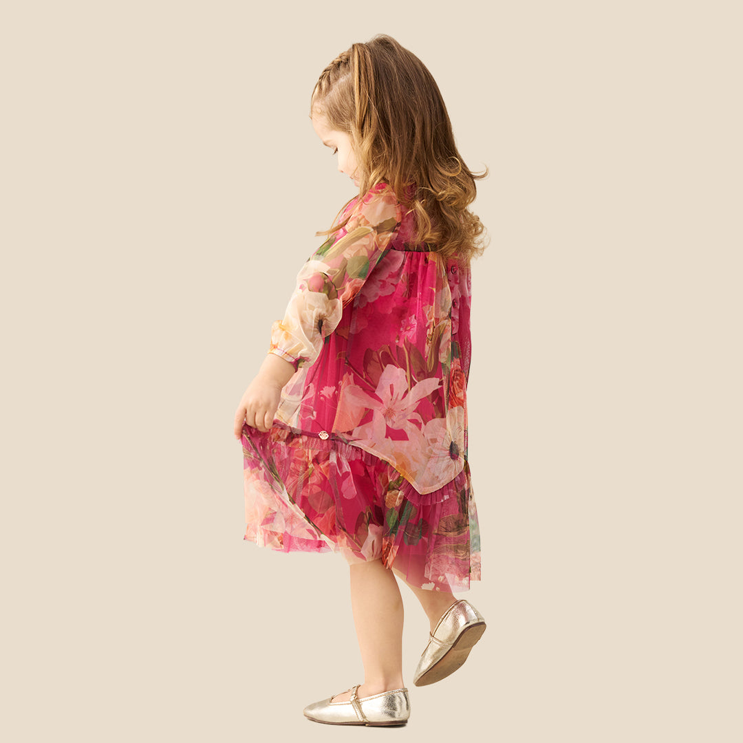 Angel & Rocket Baby Girls Printed Pink Dresses