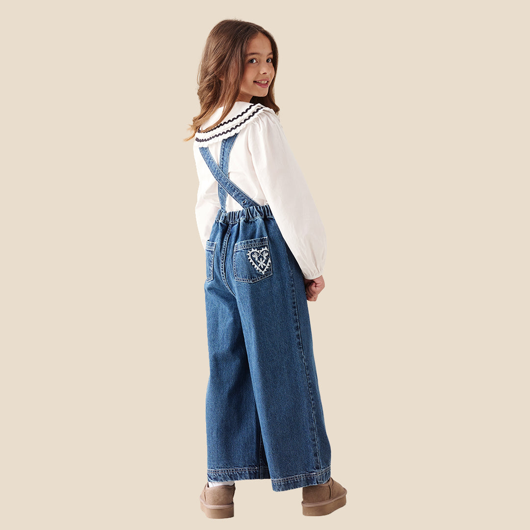 Angel & Rocket Girls Solid Blue Clothing Set