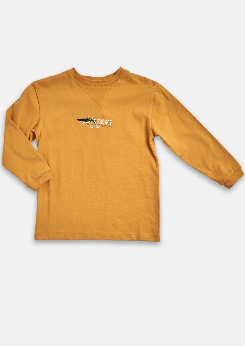 Boys Cotton Solid Yellow Sweatshirt