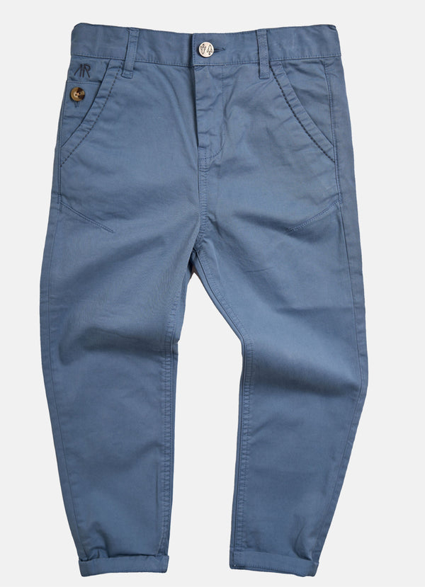 Boys Cotton Blue Smart Pants