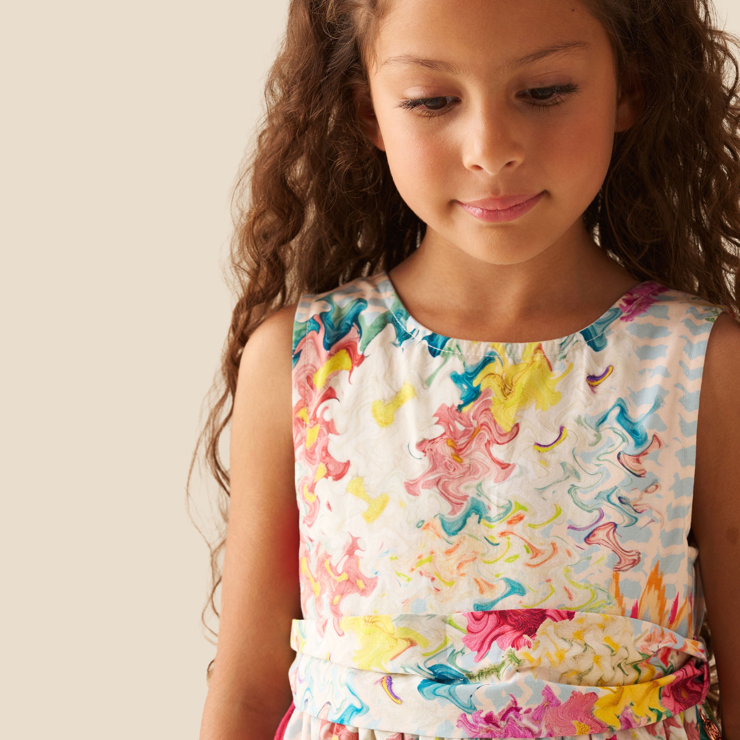 Seren Print Stripe Sash Waist Dress - Angel & Rocket