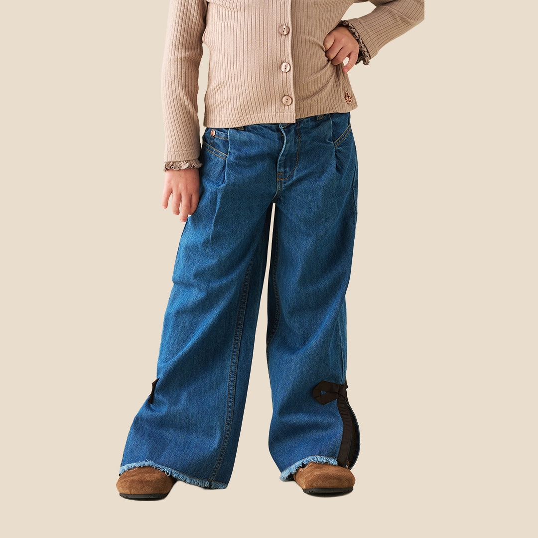Girls Solid Blue Jeans - Angel & Rocket
