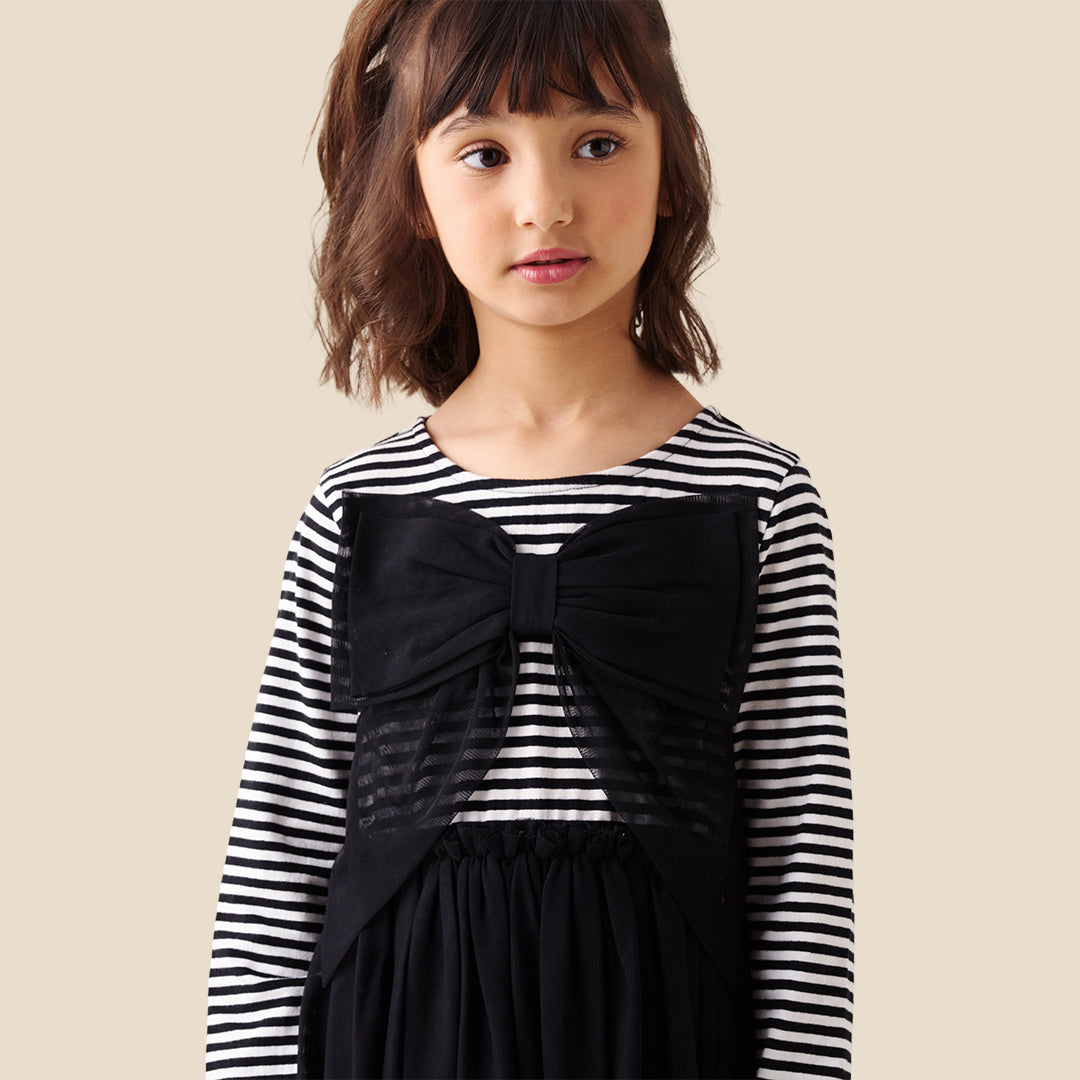 Angel & Rocket Girls Yarn Dyed Black Dresses