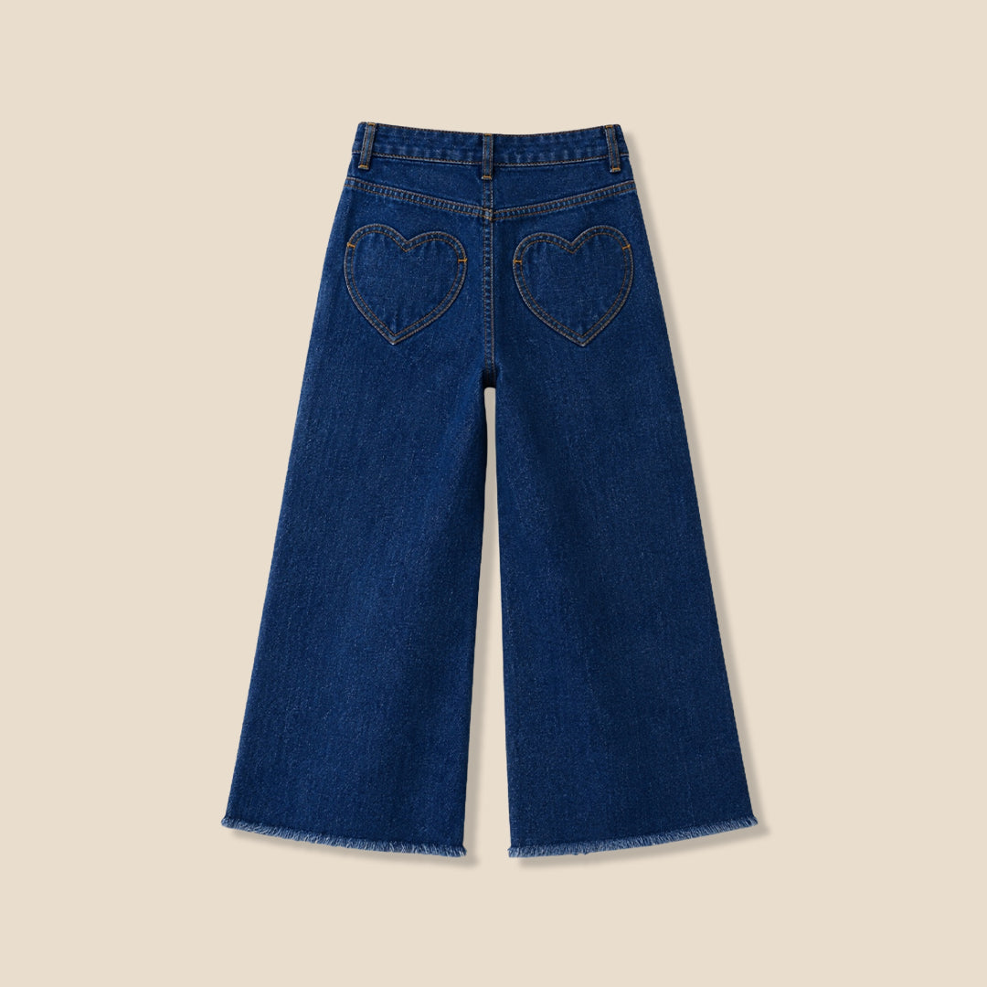 Girls Solid Blue Jeans - Angel & Rocket