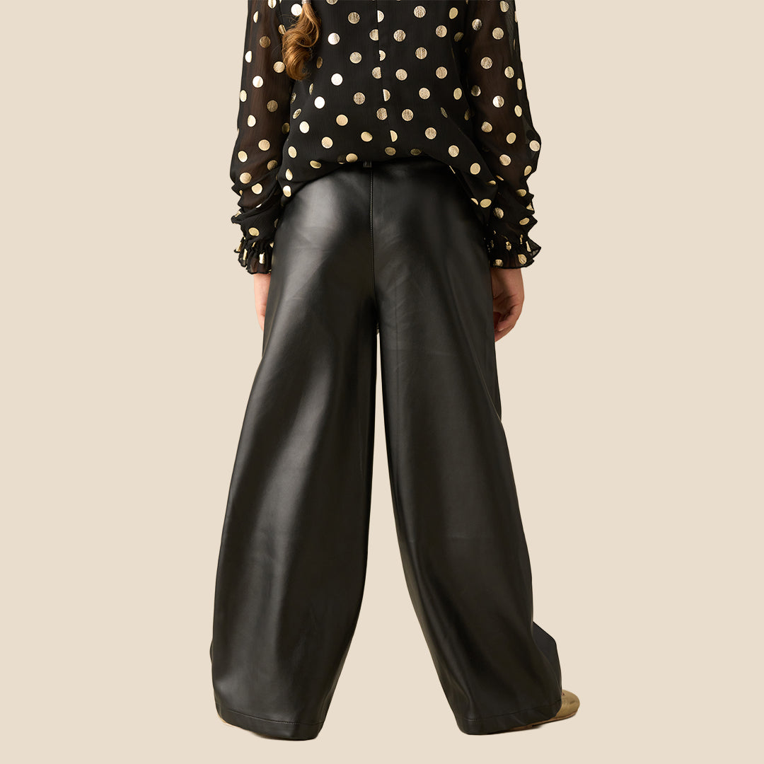 Angel & Rocket Girls Solid Black Trousers