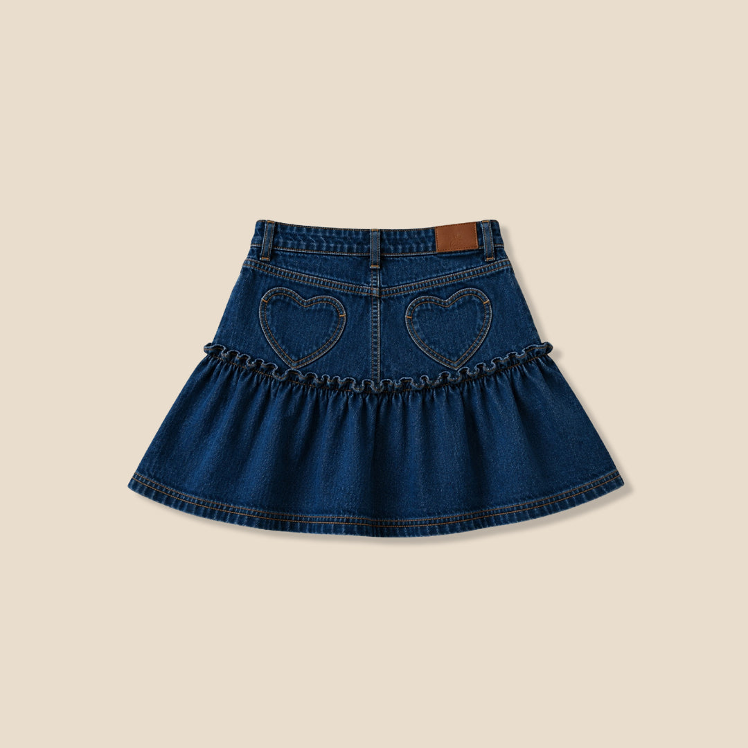 Girls Solid Blue Skirt - Angel & Rocket