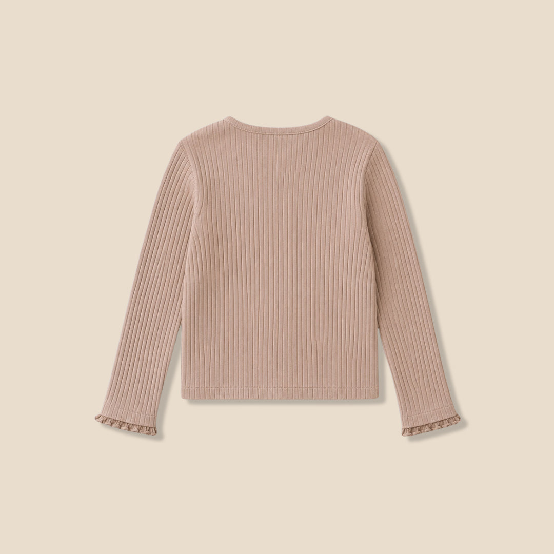 Girls Solid Brown T-shirts - Angel & Rocket