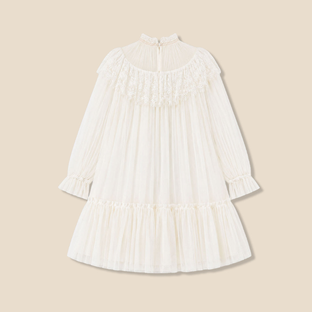 Girls Printed Cream Dresses - Angel & Rocket
