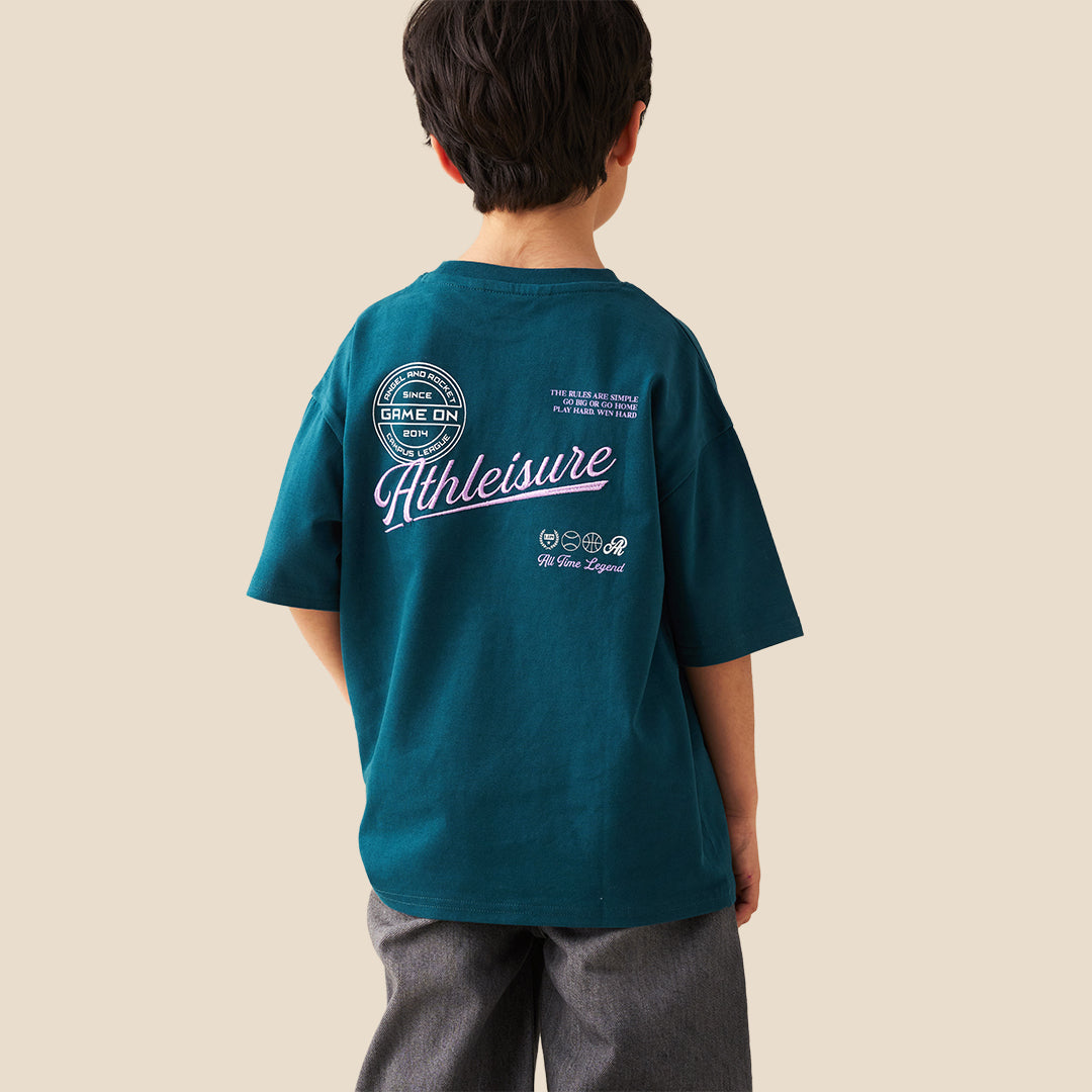 Angel & Rocket Boys Printed Blue T-Shirts