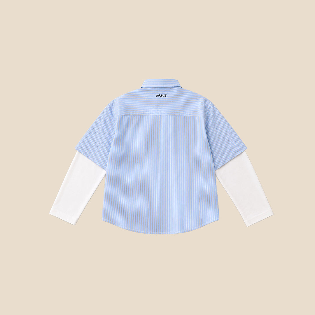 Boys Printed Blue Shirts - Angel & Rocket
