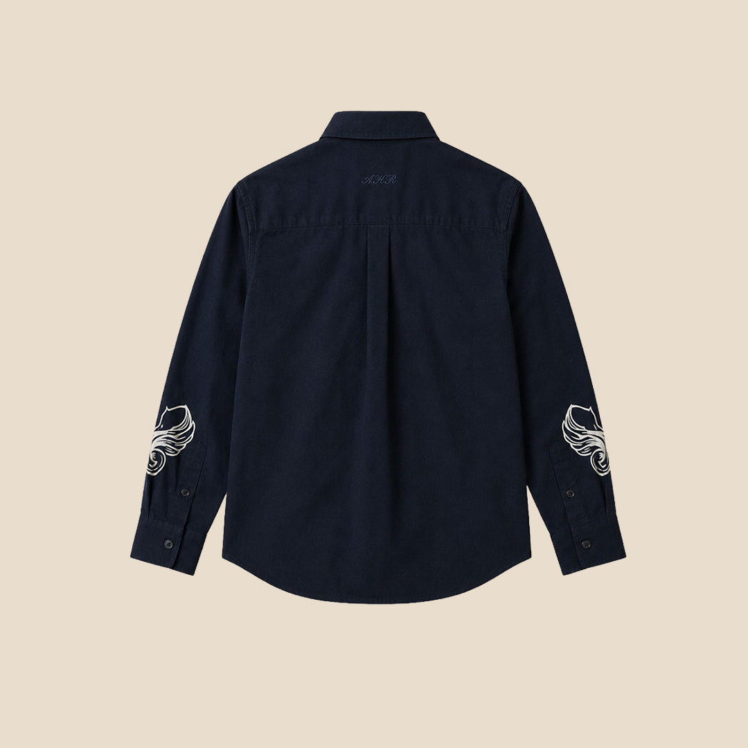 Angel & Rocket Boys Yarn Dyed Navy Shirts