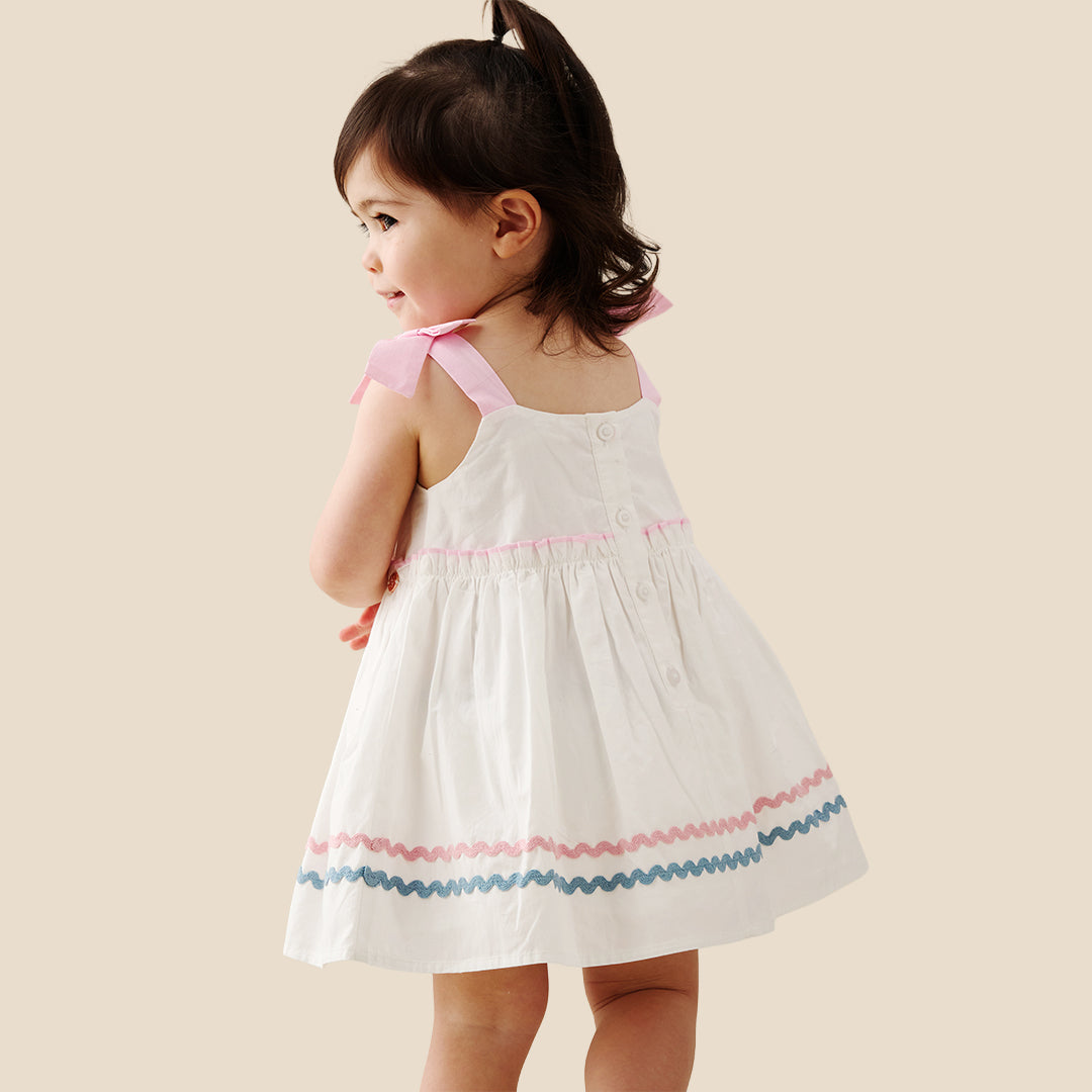 Kyra Ric Rac Trim Frill Dress