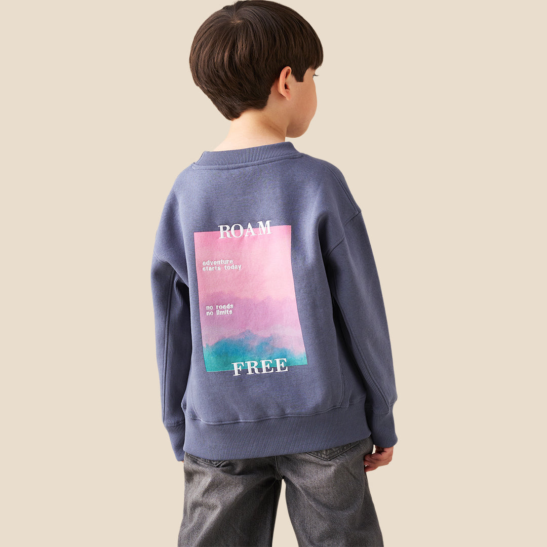 Kaiden Rib Panel Graphic Sweatshirt
