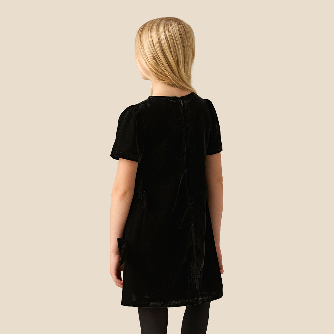 Angel & Rocket Girls Velvet Black Dresses