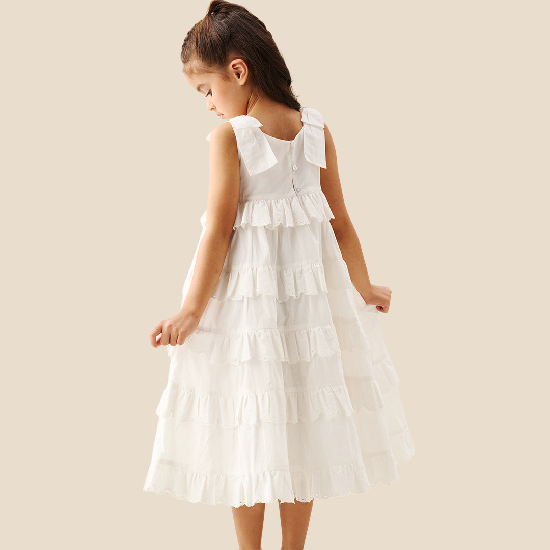 Yasmine Bow Strap Detail Tiered Midaxi Dress - Angel & Rocket