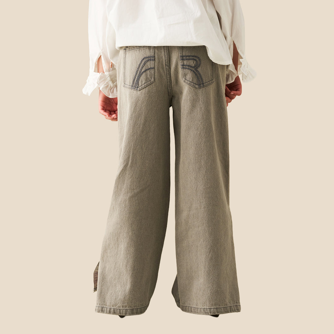 Girls Yarn Dyed Grey Jeans - Angel & Rocket
