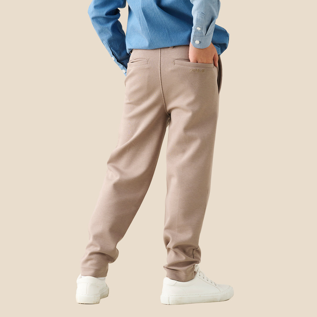 Angel & Rocket Boys Solid Brown Trousers