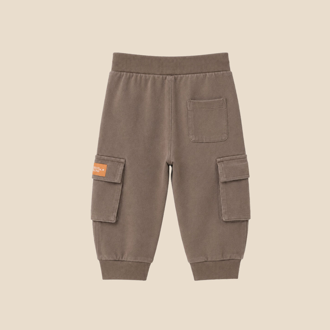 Baby Boys Solid Brown Joggers - Angel & Rocket