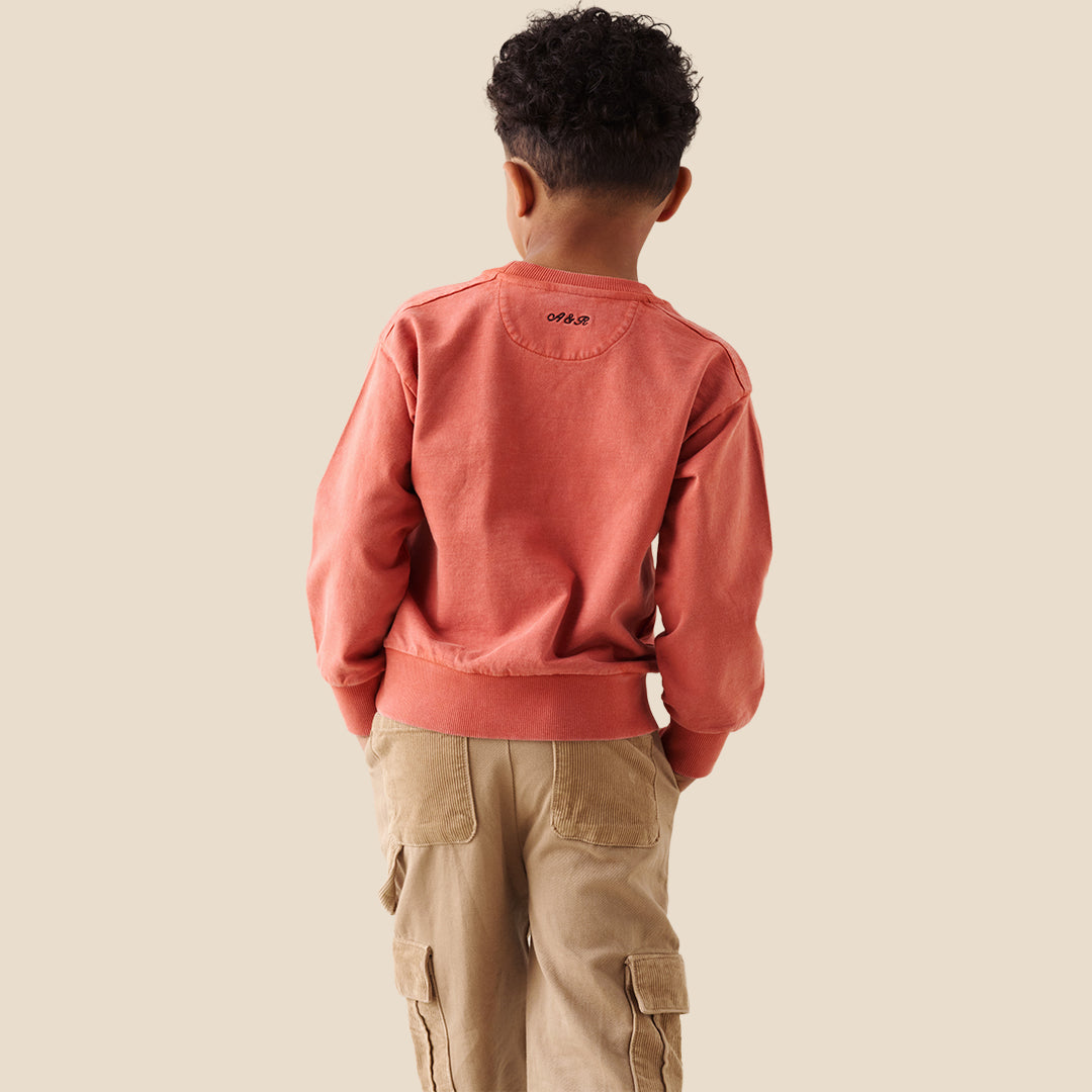 Boys Solid Orange Sweatshirts - Angel & Rocket