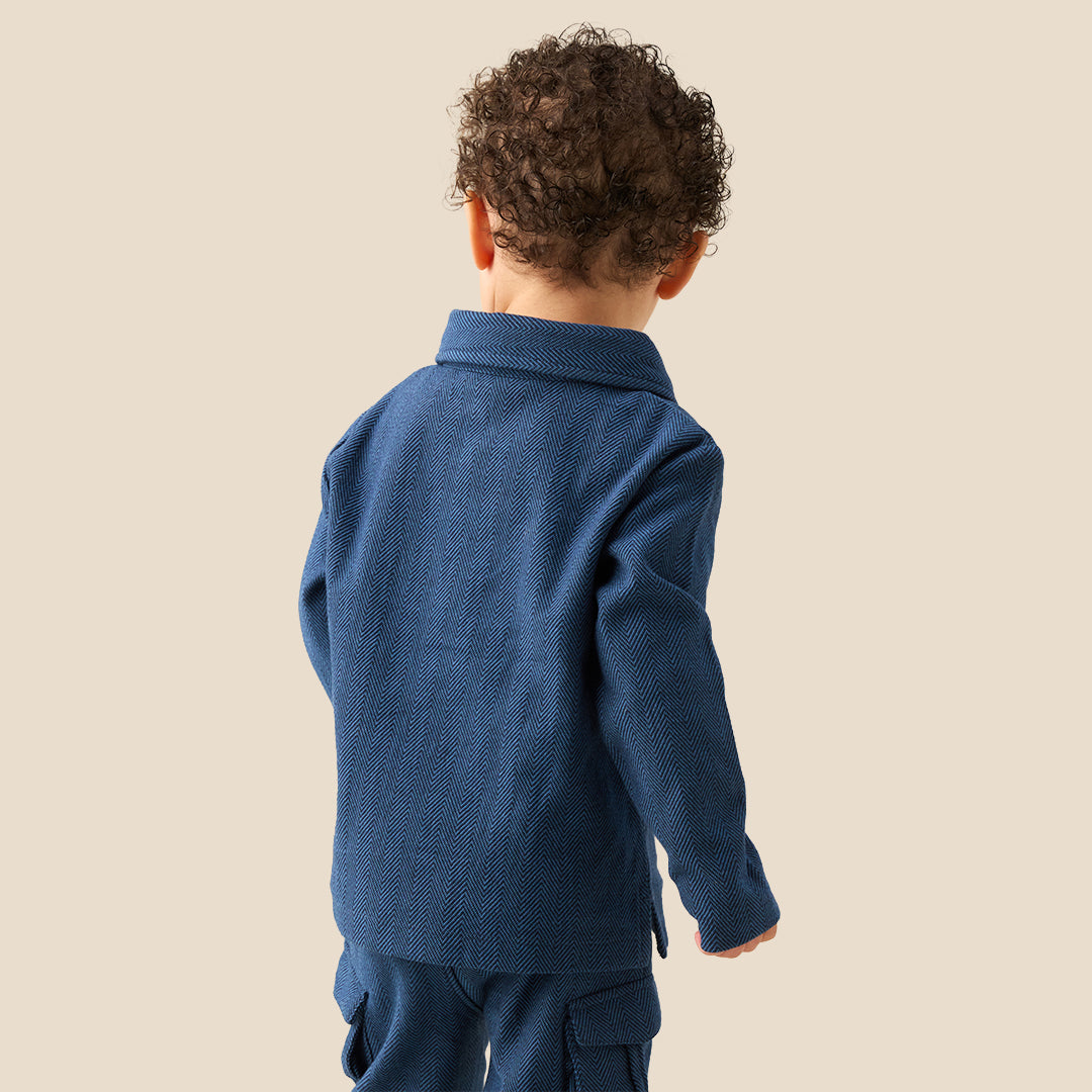 Baby Boys Solid Blue Clothing Set - Angel & Rocket