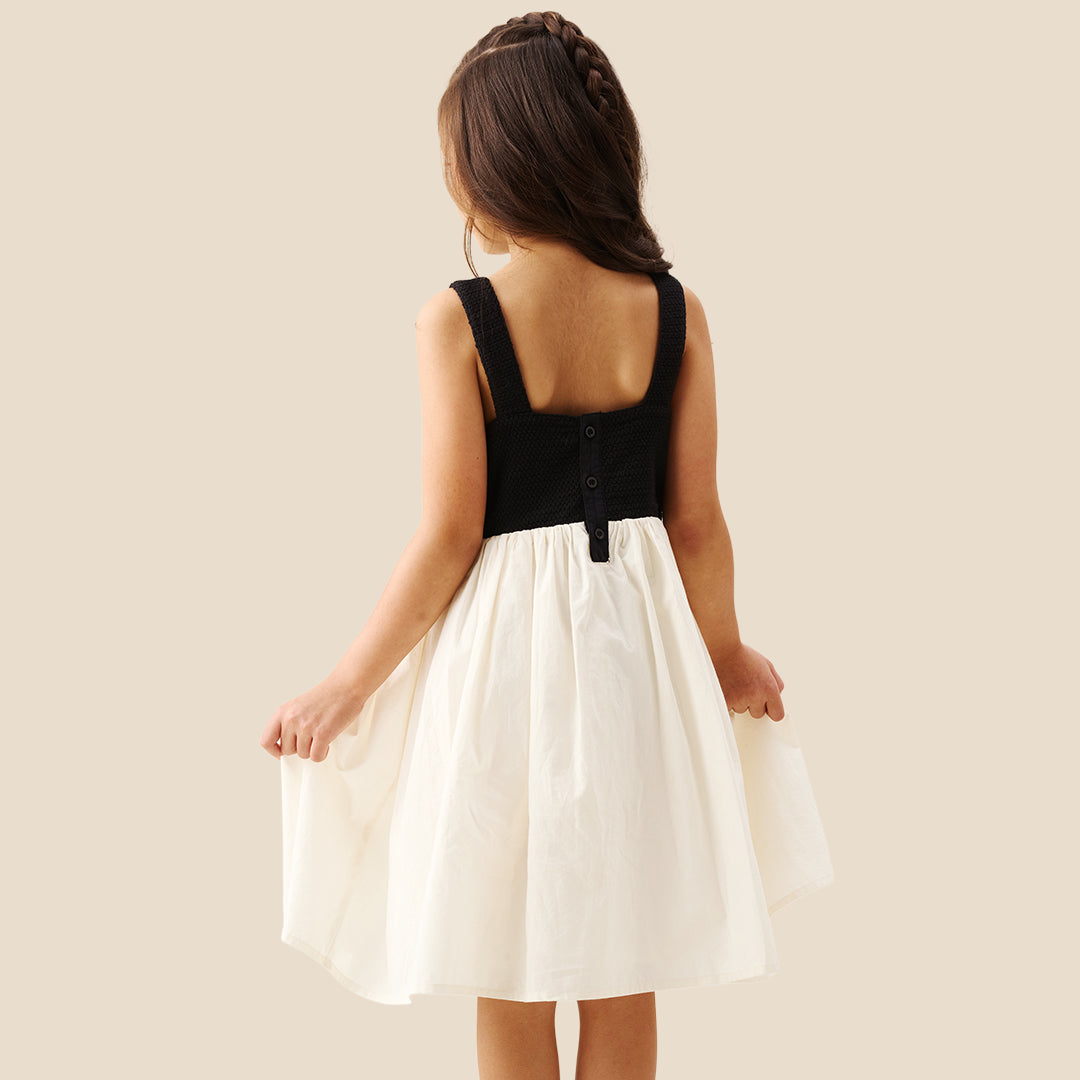 Girls Emboridered Cream Smart Dress - Angel & Rocket