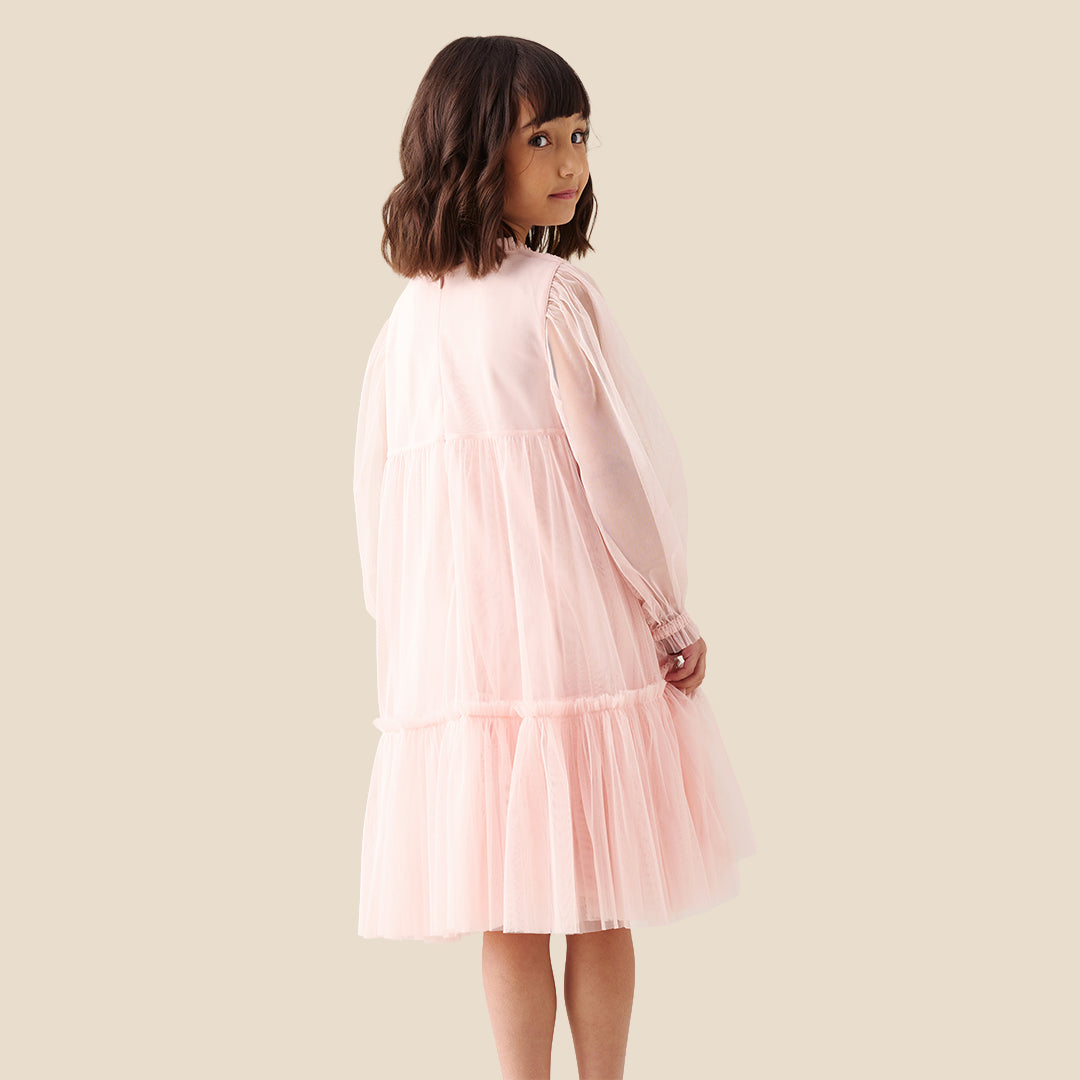 Girls Solid Pink Dresses - Angel & Rocket