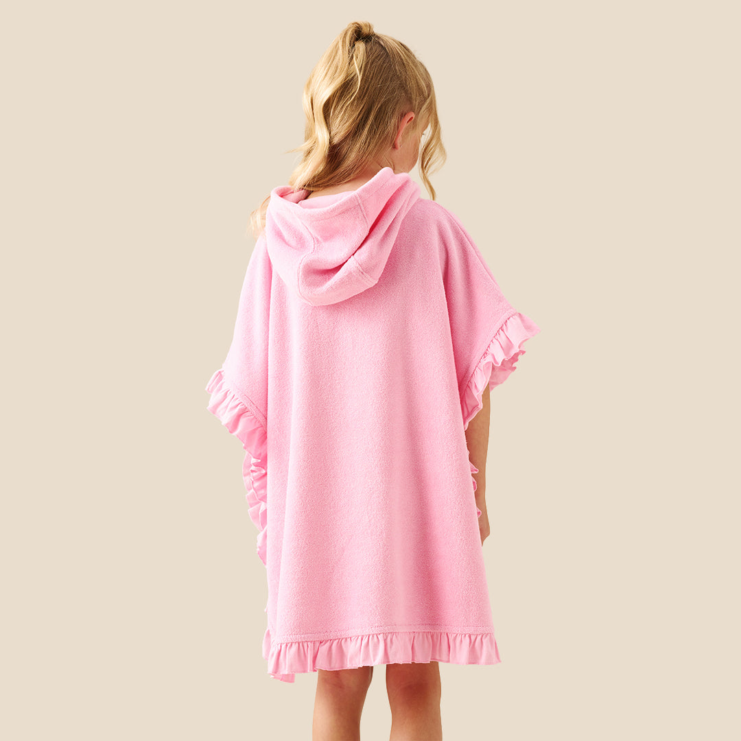 Shelley Embroidered Towelling Poncho - Angel & Rocket