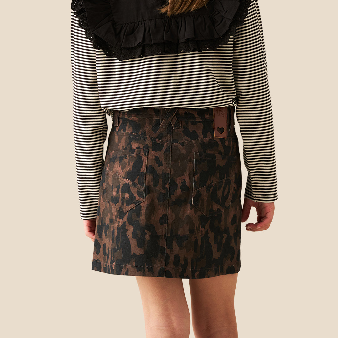 Girls Printed Brown Skirt - Angel & Rocket