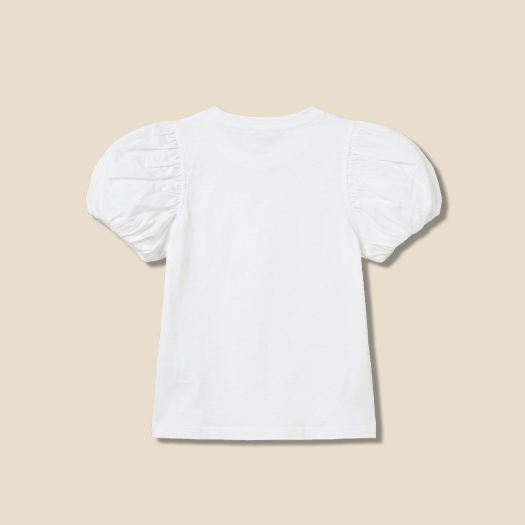 Angel & Rocket Girls Solid White T-Shirts