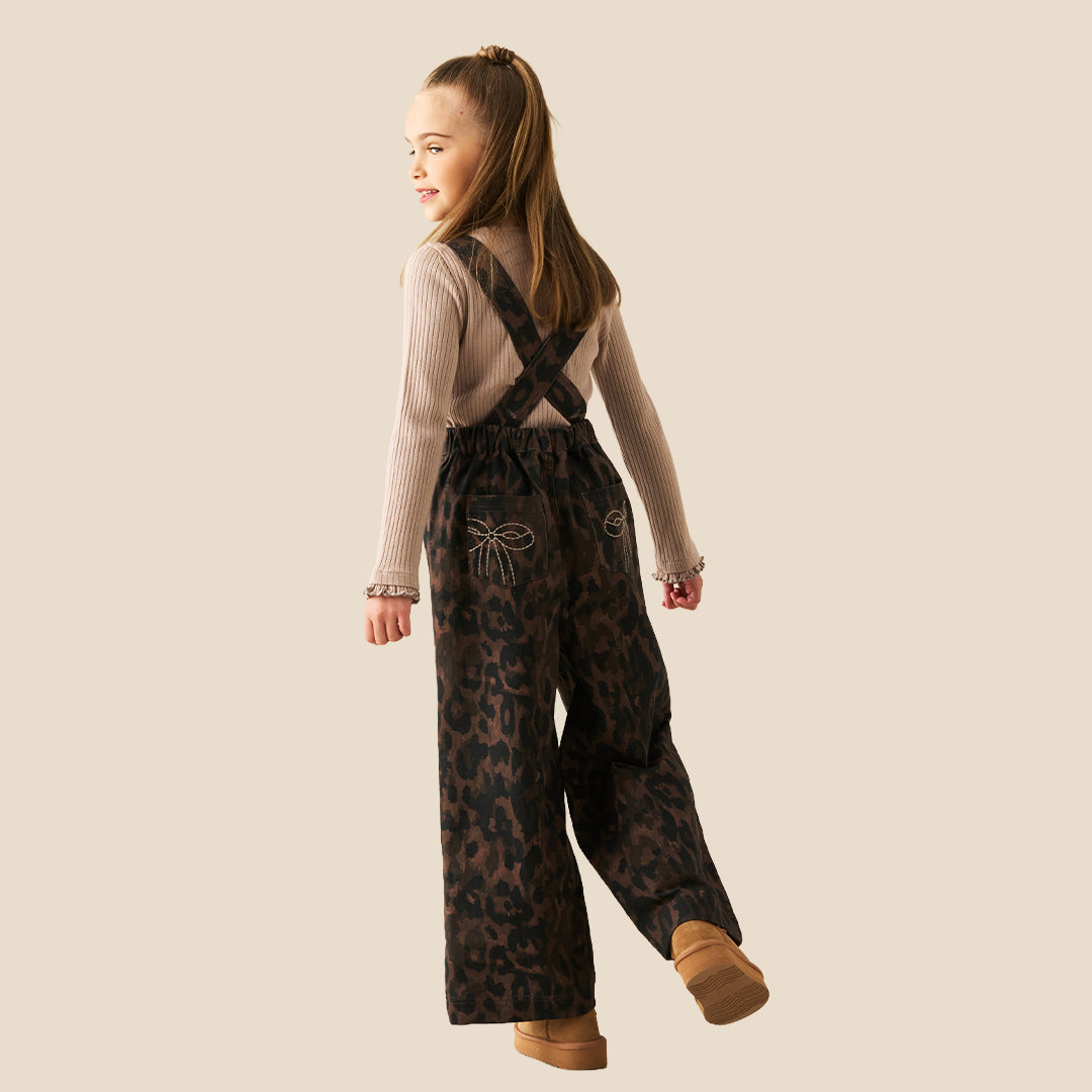 Girls Printed Brown Jumpsuits - Angel & Rocket