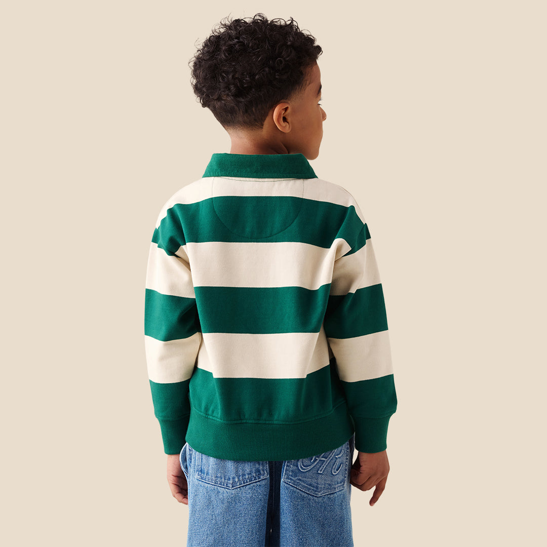 Boys Yarn Dyed Green Sweatshirts - Angel & Rocket