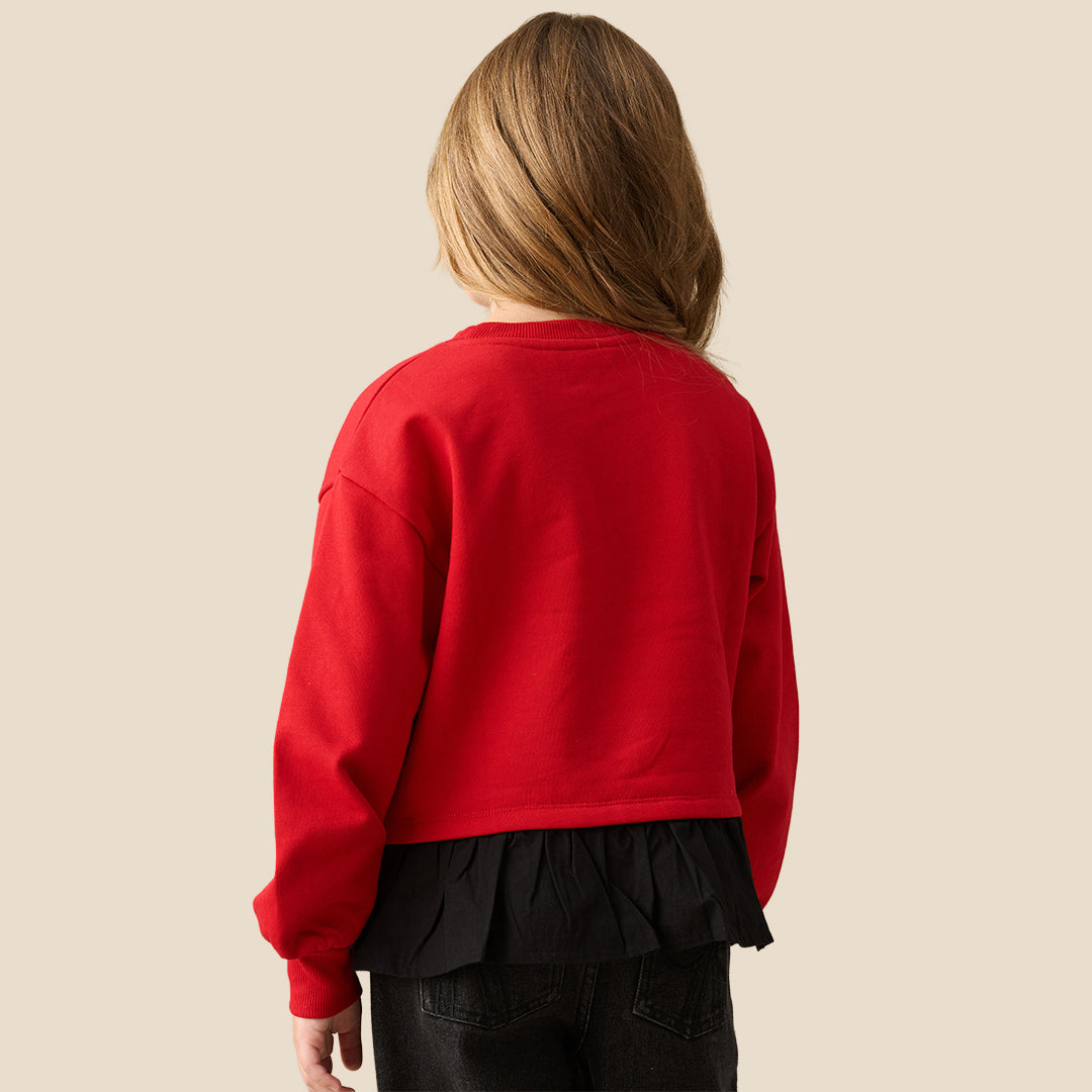 Angel & Rocket Girls Solid Red Sweatshirts