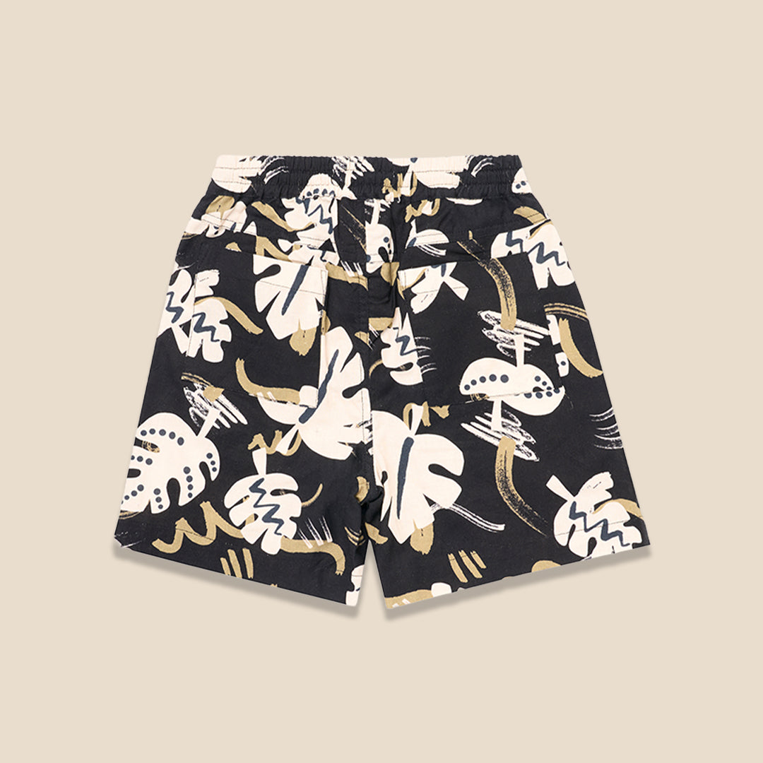 Finn Leaf Print Textured Short - Angel & Rocket