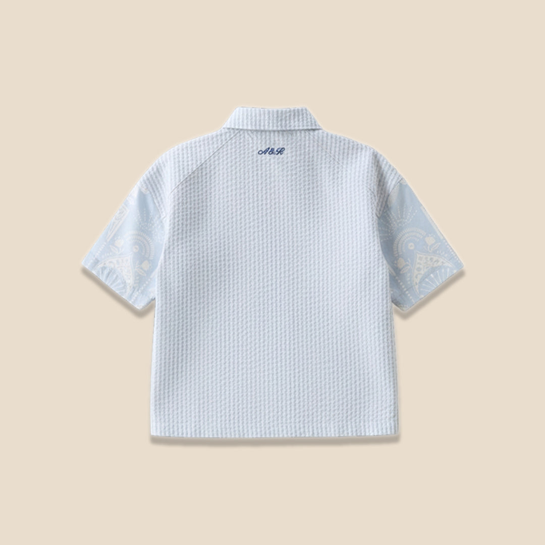 Regan Cut And Sew Striped Palm Shirt - Angel & Rocket