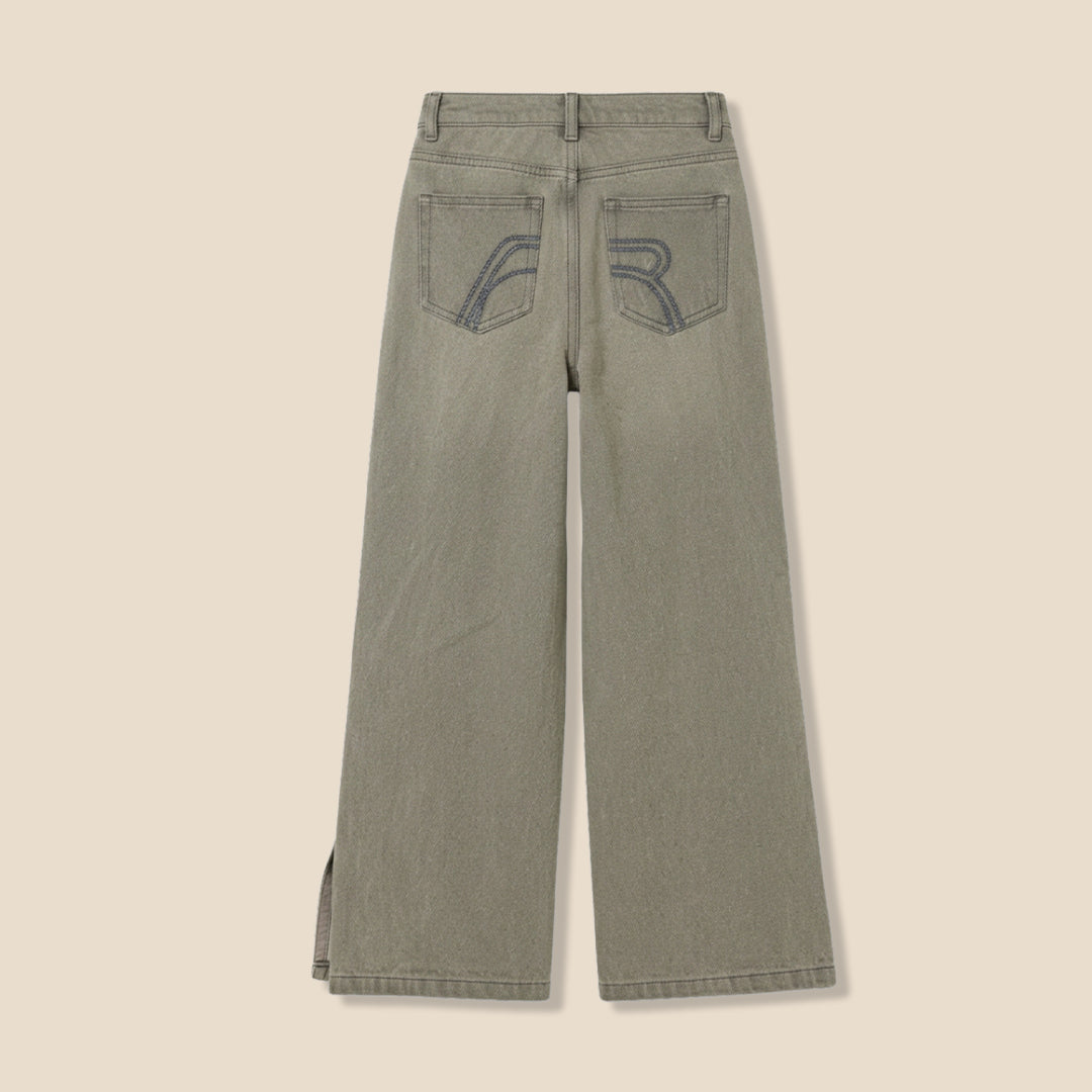 Girls Yarn Dyed Grey Jeans - Angel & Rocket