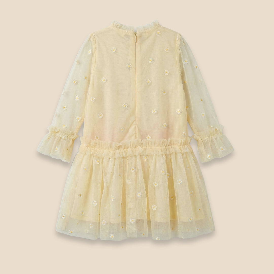 Neve Daisy Embroidered Mesh Dress - Angel & Rocket