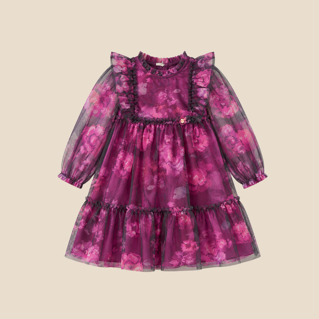 Estella Tiered Mesh Dress - Multi