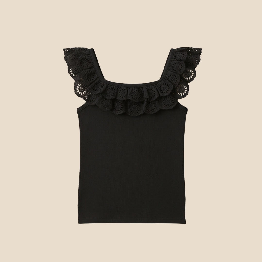 Jess Broderie Frill Vest Top - Angel & Rocket
