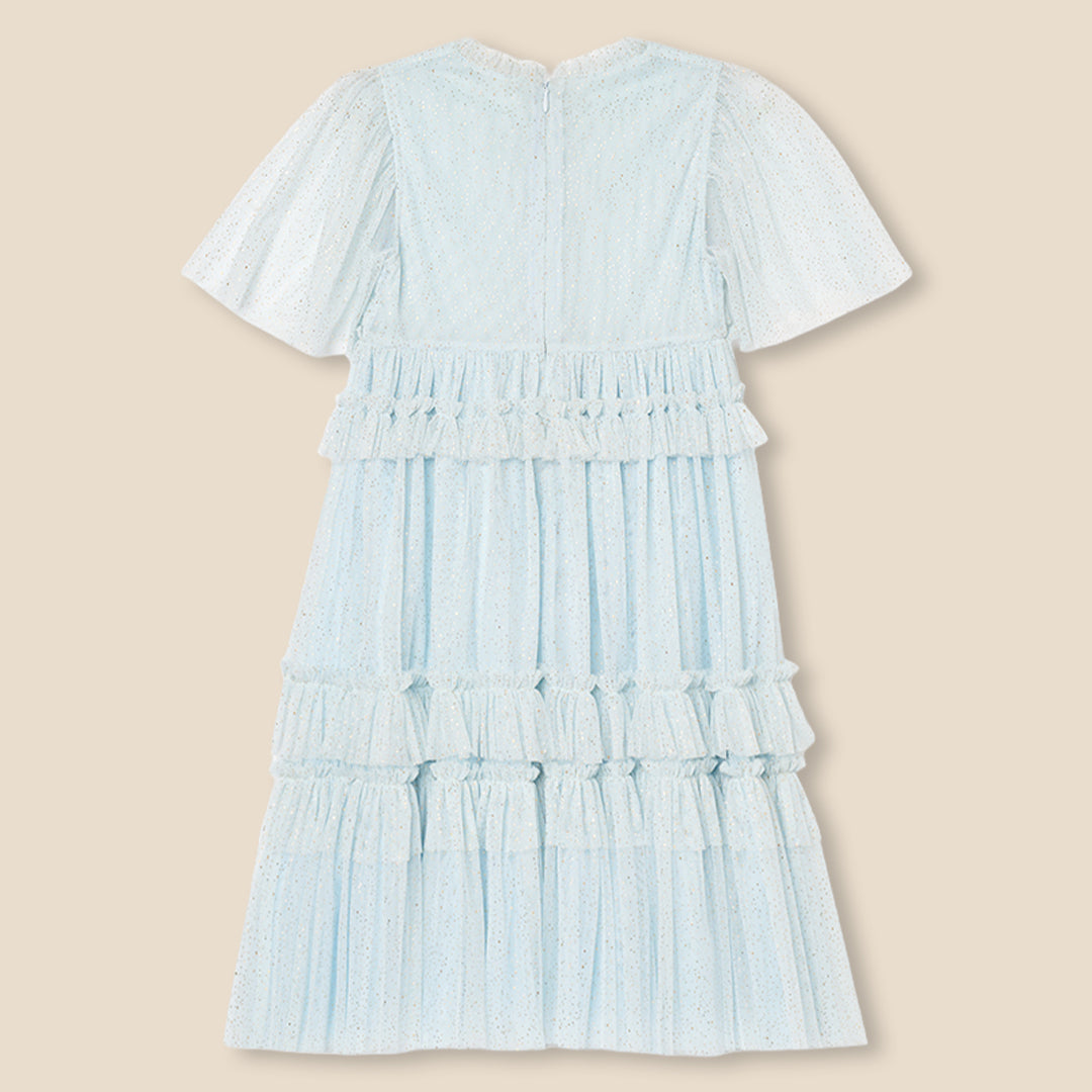 Xeni Ruffle Detail Mesh Dress