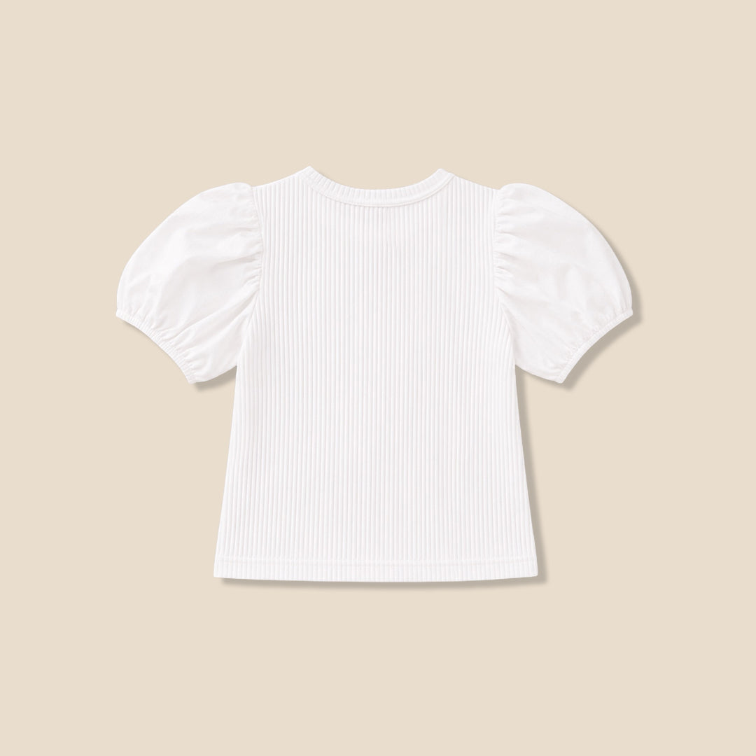 Girls Solid White T-shirts - Angel & Rocket
