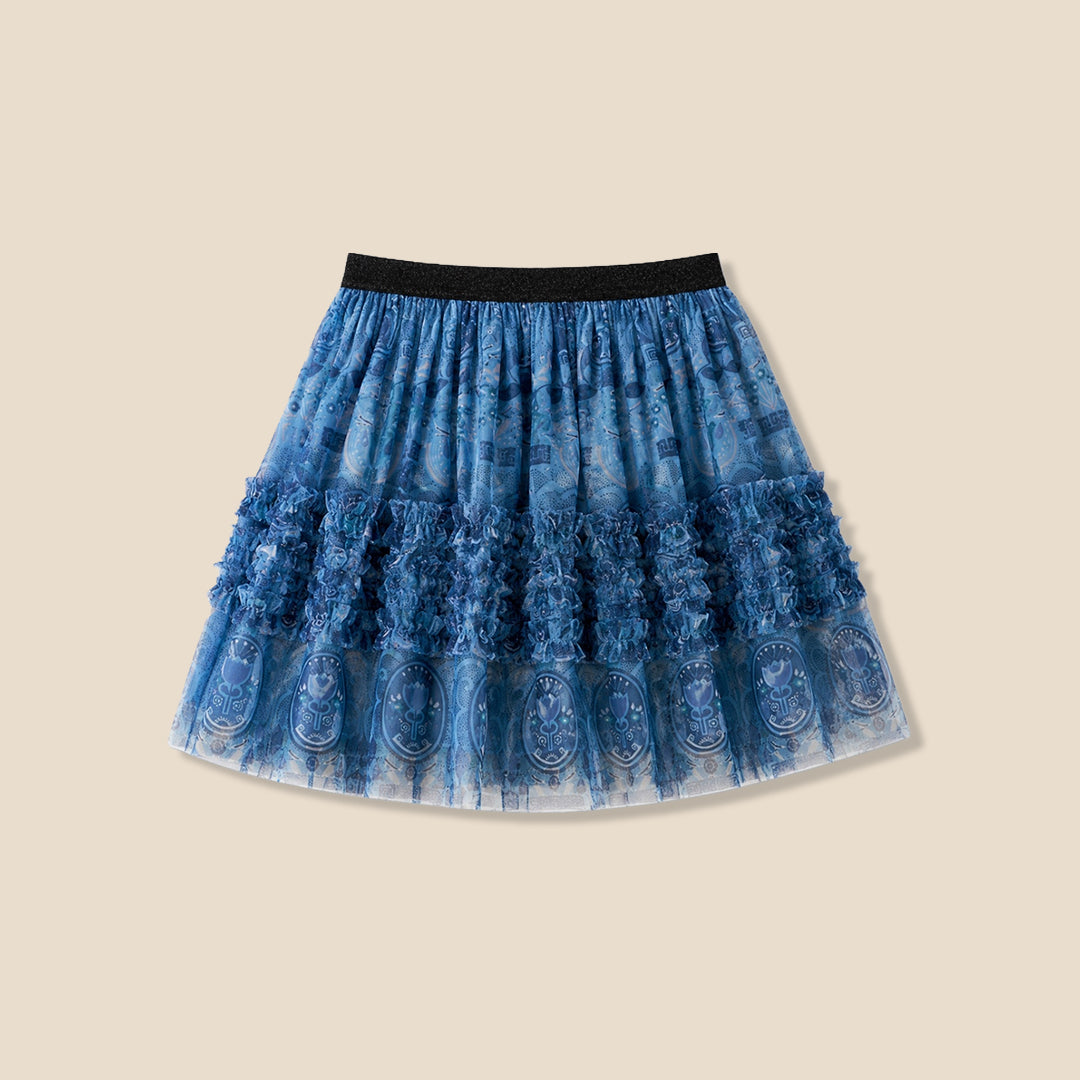 Girls Printed Blue Skirt - Angel & Rocket