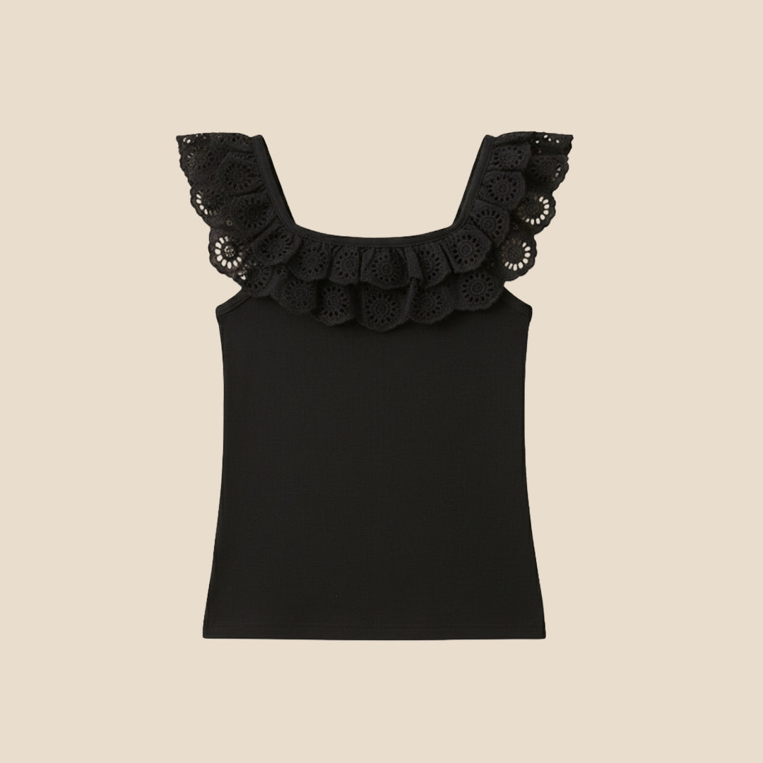 Jess Broderie Frill Vest Top - Angel & Rocket