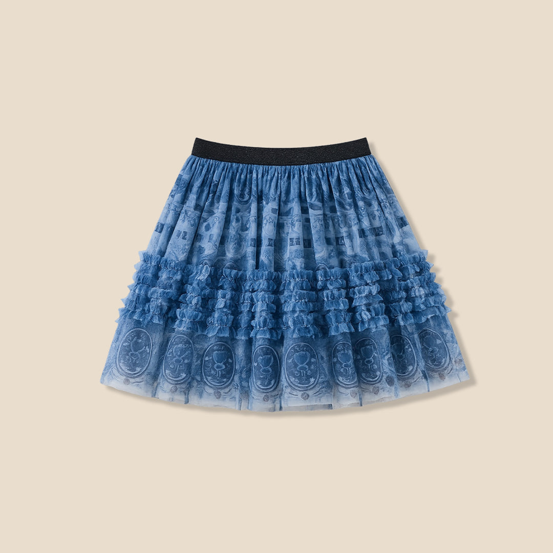 Girls Printed Blue Skirt - Angel & Rocket