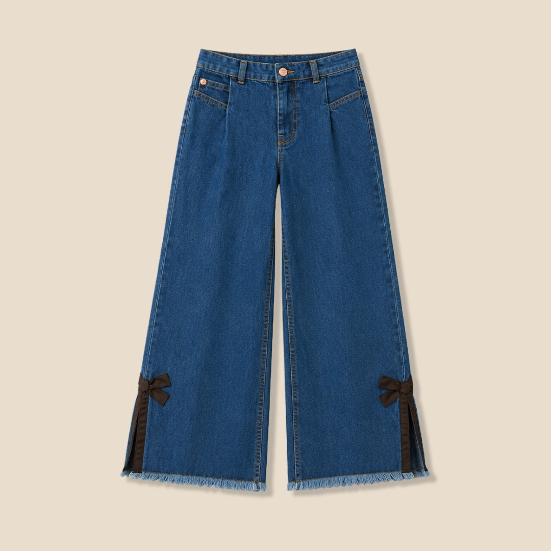 Girls Solid Blue Jeans - Angel & Rocket