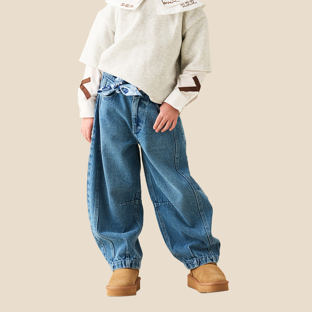 Girls Solid Blue Jeans - Angel & Rocket