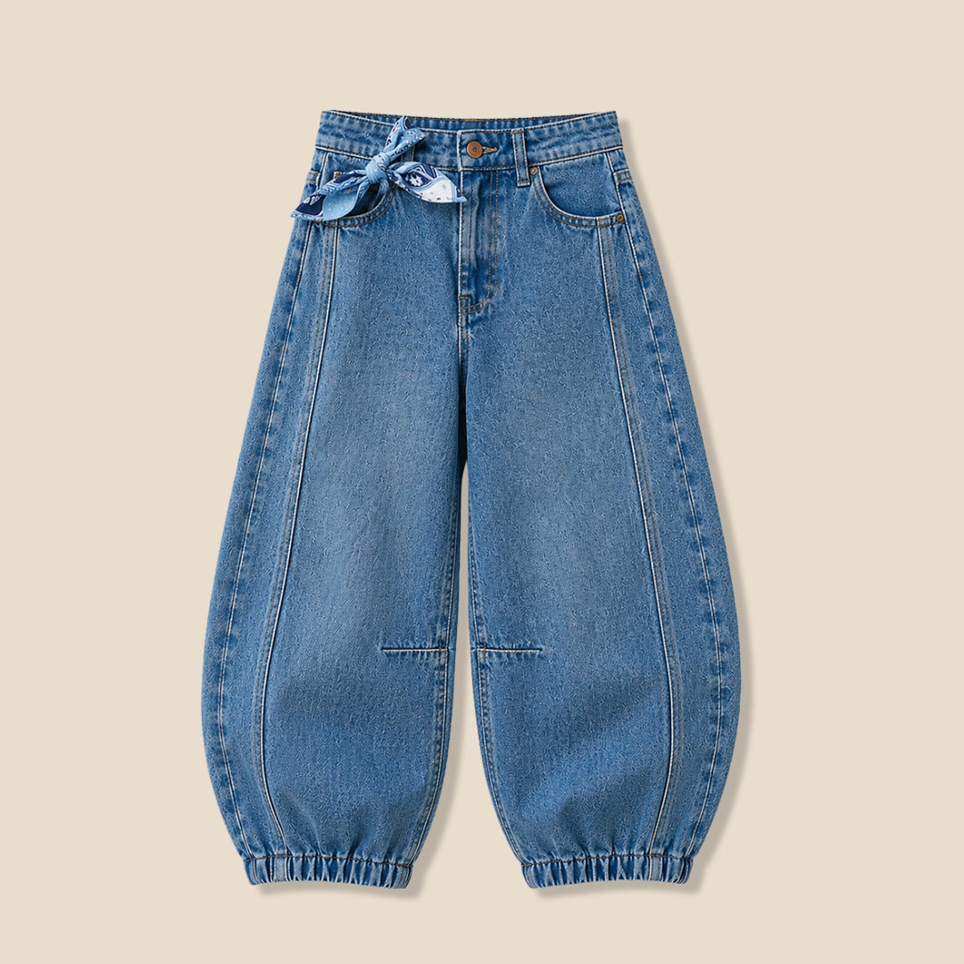Girls Solid Blue Jeans - Angel & Rocket