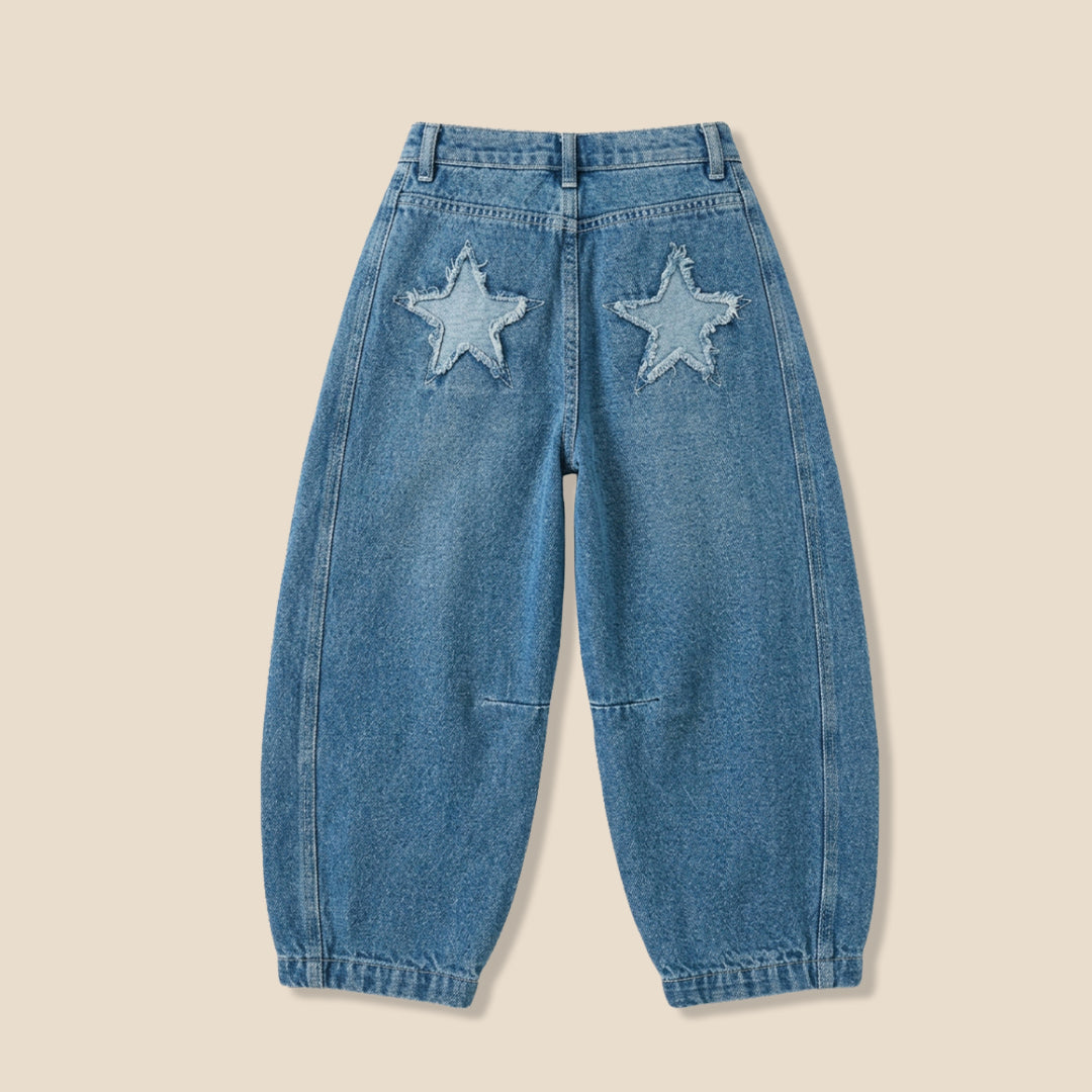 Girls Solid Blue Jeans - Angel & Rocket