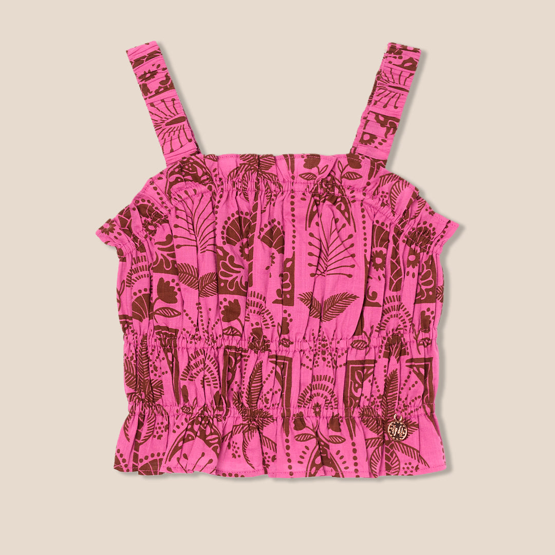 Izzy Palm Print Top