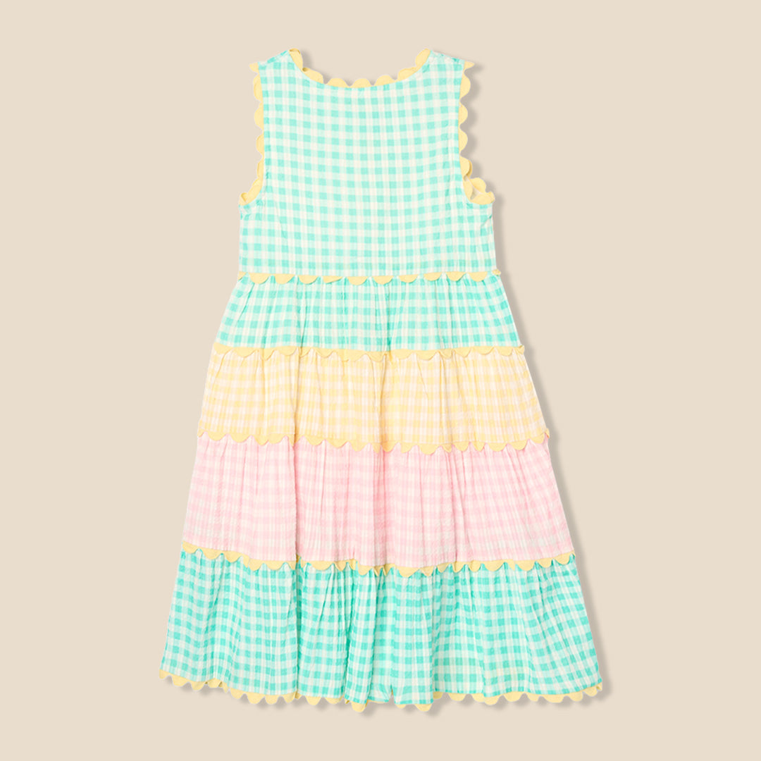 Ginny Pastel Gingham Bow Waist Dress - Angel & Rocket