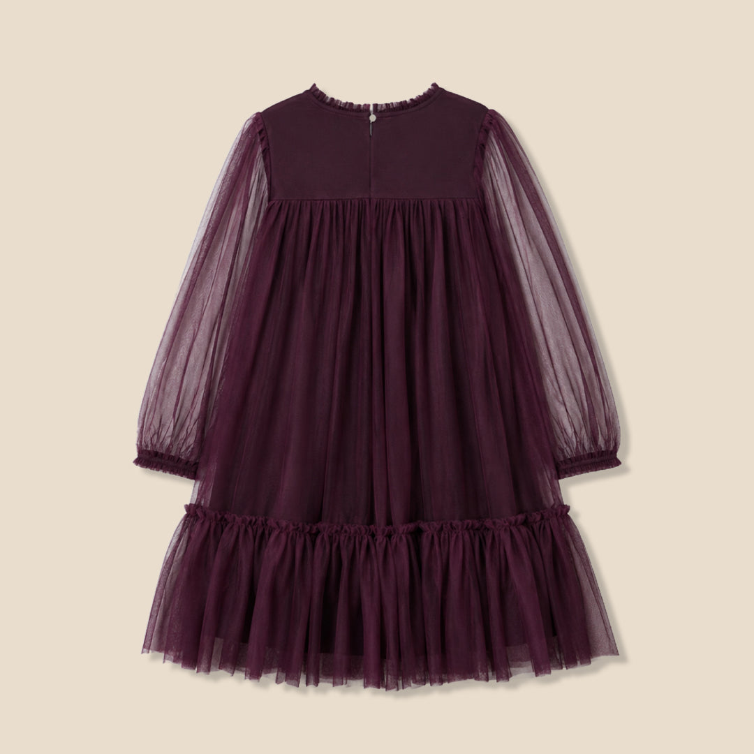 Girls Solid Purple Dresses
